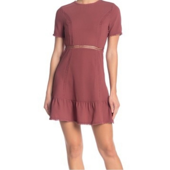 NWT Moon River Dress L Short Sleeve Mini Cut Out Boho Tuckernuck Anthropologie - Picture 1 of 12